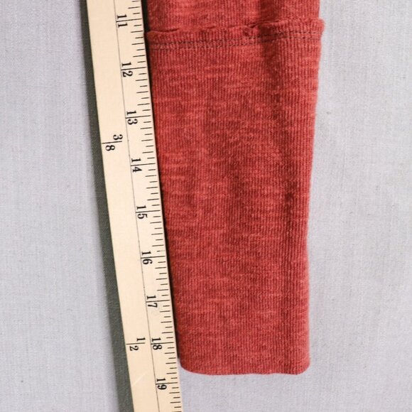 Free People Tunic Top Womens S Split Back Burnt Orange Turtleneck Slub Knit - Picture 8 of 9